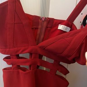 Maroon bodycon mini dress